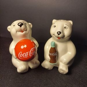 Coca Cola Salt and Pepper Shaker Set (Polar Bear Playtime)